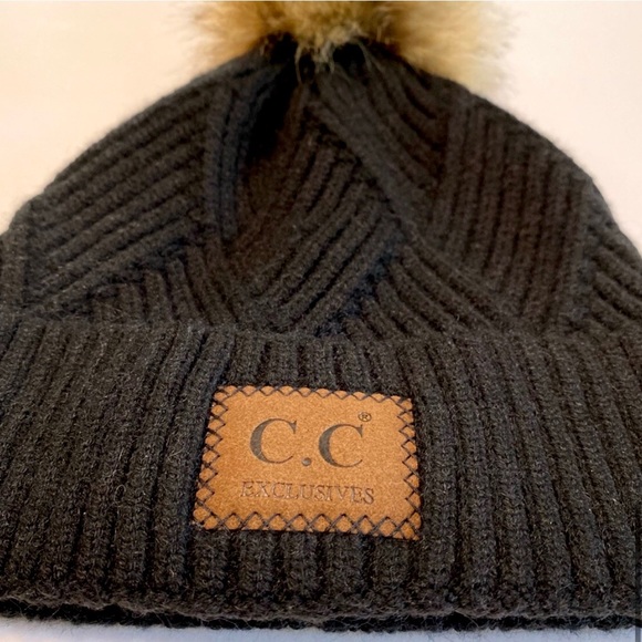 C. C Black Knit Beanie - Picture 6 of 6